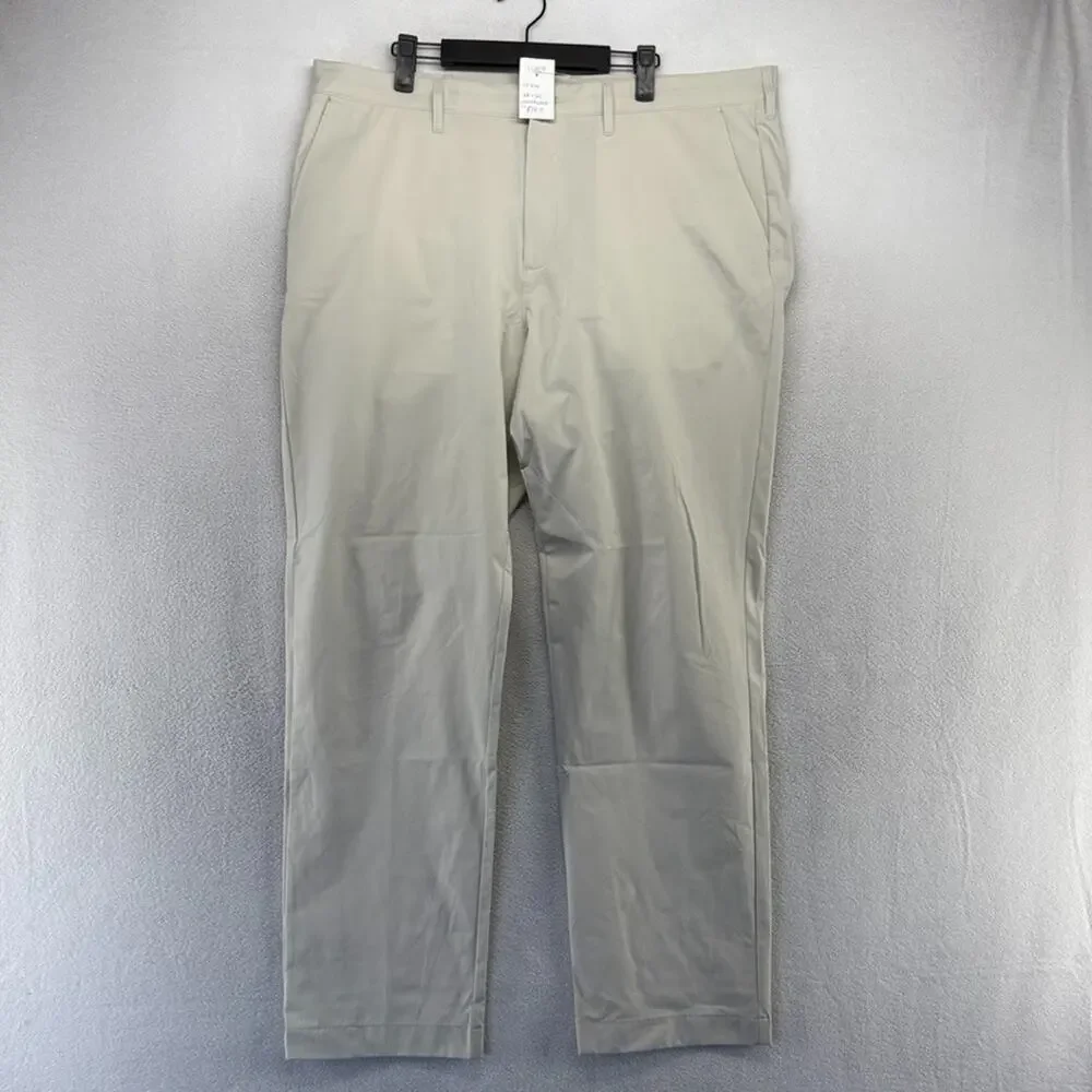 J Crew Pants men's 38x32 Beige tan Tech Performance Golf Wicking Flawed With Tag